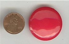 12 VINTAGE RED ACRYLIC SMOOTH DOME ROUND 30mm. FLAT BACK CABOCHONS Z184