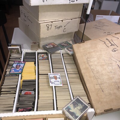 Medium Flat Rate Box of Baasebll cards 1980s -90 s 12 lbs double stacked TOPPS+
