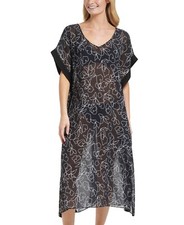 NWT Calvin Klein Women Bordered Maxi Swim Dress Cover Up Size S/M $90 8B614