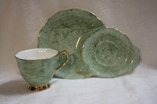 Vintage Royal Albert Teacup and Snack Plate Gossamer Marble (Green)