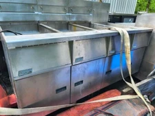 3 Bay Pitco Gas Fryer s SG14-S + Bread & Batter Cabinet SG-BNB-14