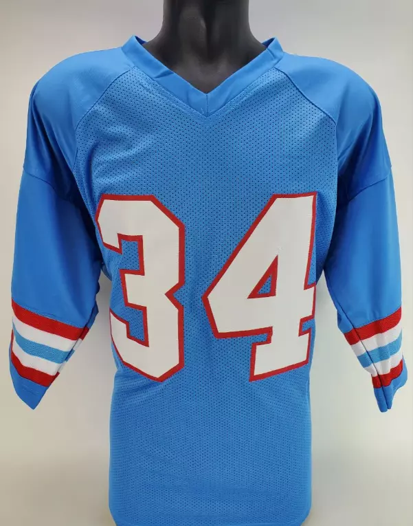 Earl Campbell Autographed Houston (White #34) Custom Jersey - JSA