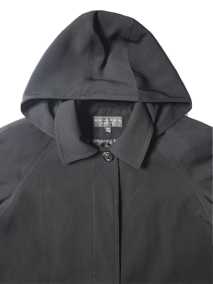 Chaqueta con capucha y botones delanteros desmontables de galería de segunda mano con cuello (talla PM) Foto 3 de 4