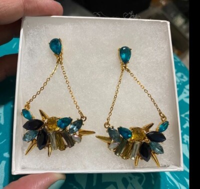 Erickson Beamon Rhinstone Dangle Earrings, Blue | eBay