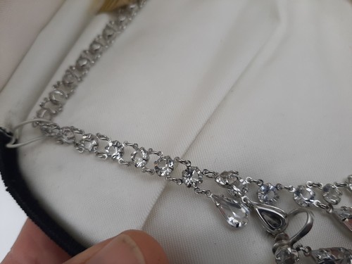 Vintage Harves FIFTH AVENUE Silver Tone Crystal Necklace Earring Set Orig. Box - Picture 8 of 12