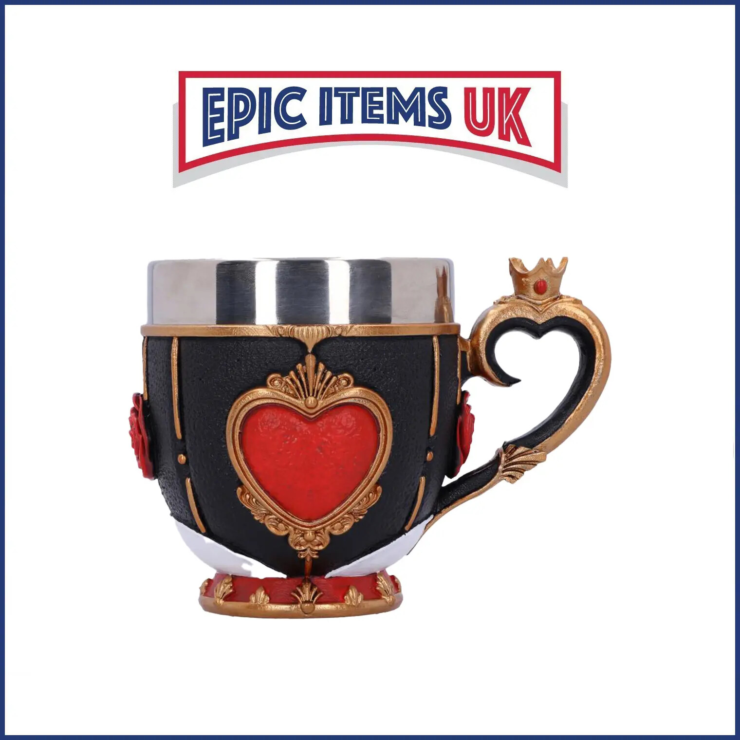 Nemesis Now Pinkys Up Alice in Wonderland Queen of Hearts Cup 11cm - IN STOCK
