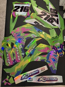 Kawasaki Holographic Chrome Graphic Kit 24-26 Kx 450 25-26 Kx 250