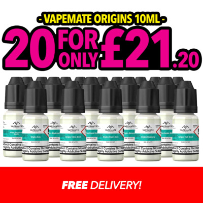 Vapemate Origins | 10ml E Liquid | 0mg/6mg/12mg/18mg | Tobacco | Fruity| E-Cig  | eBay UK