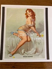 ORIGINAL VINTAGE ELVGREN PIN UP GIRLIE ART BEDSIDE MANNER CALENDAR BLOTTER 1968