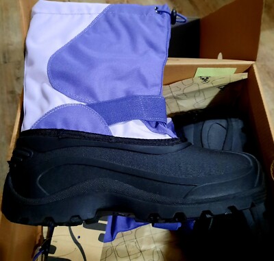 NIB Kamik Snowbound SNOW BOOTS Ski Snowboard Black Lavender Girls Size 4