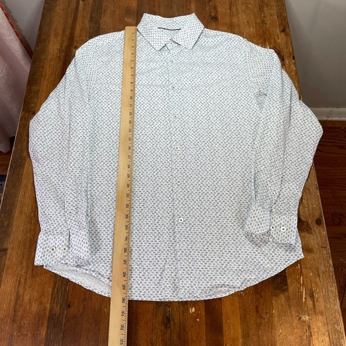Bugatchi Shirt Mens XL Large Geometric Button Up 8 Way Stretch Performance READ - Picture 6 of 17
