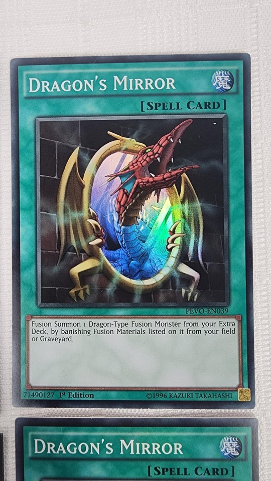 Konami Yugioh Super Rare Dragon's Mirror Card Pair 1st Edition