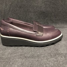 Clarks Collection Shoes Women  s Size 6 Sharon Gracie Loafers Slip On Flats Plum
