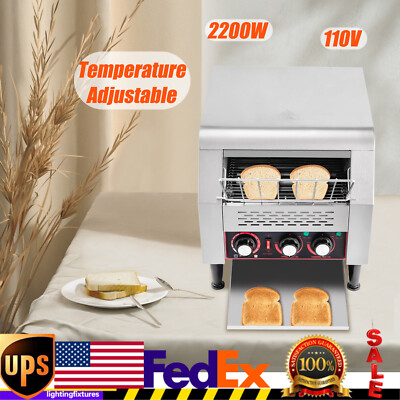 Commercial Toasting Bread Bagel Home Countertop Conveyor Toaster 300PCS 2200W