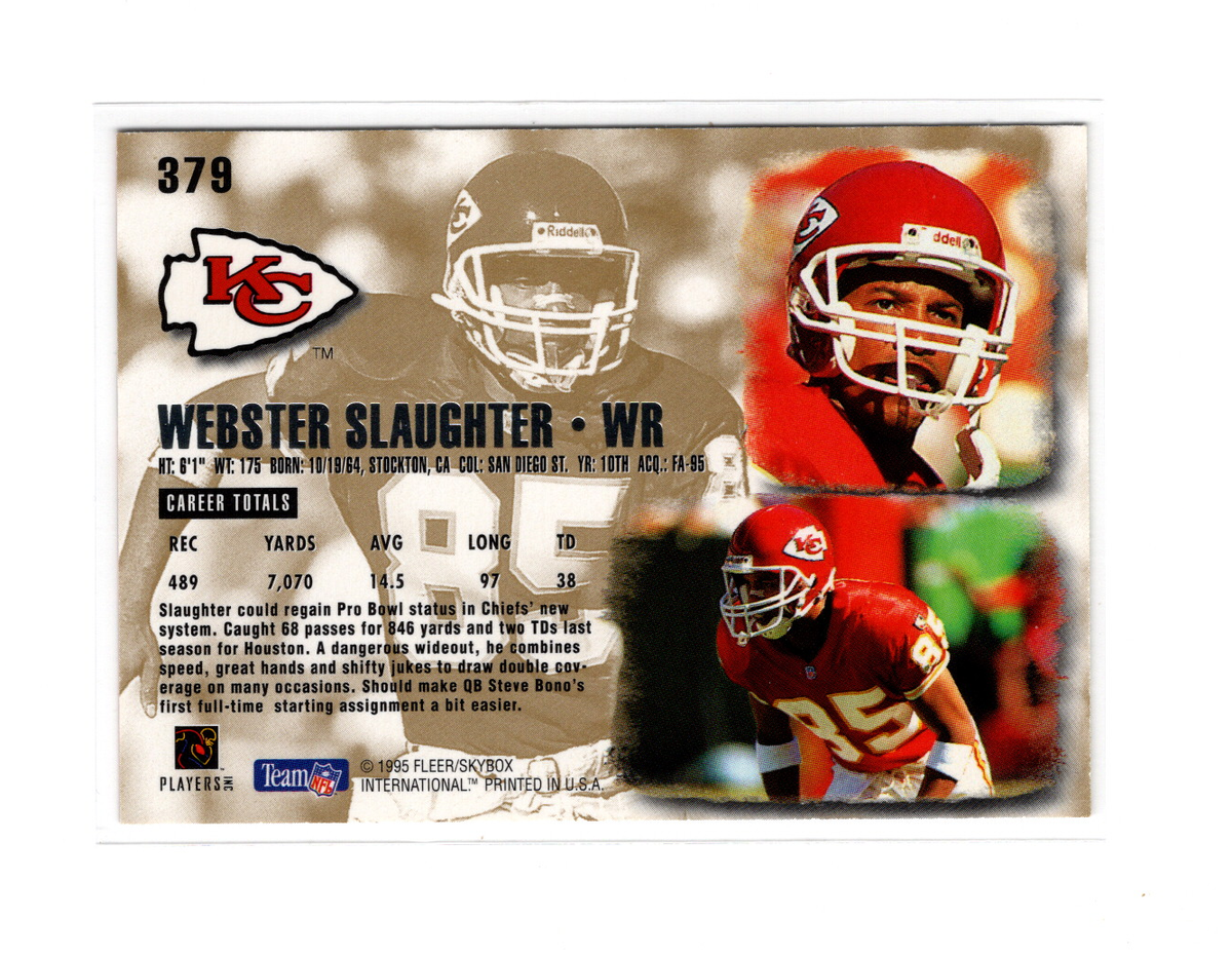1995 Fleer Ultra Football Card Webster Slaughter #379 Kansas City