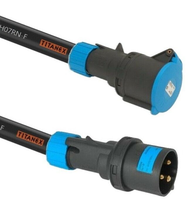 Prolunga CEE 16A 3P DG Systems - Cavo Nexans Titanex 3G2.5, 3 Metri, Made In Italy - Foto 10