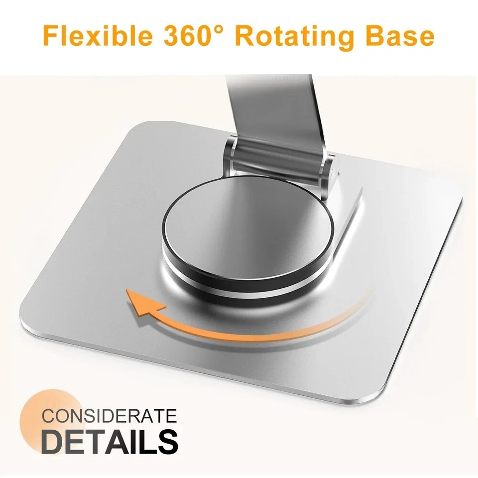 360° Rotatable Metal Tablet Phone Stand Adjustable Desktop Holder For iPad Pro - Image 4 of 4