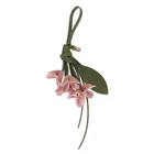Leather Leaf Flower Keychain, Floral Bag Charm Boho Accessory, Light Pink
