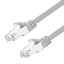 Ethernet Patch Cable CAT6A, S/FTP, 26AWG, 1 Ft,  5 pack, Gray