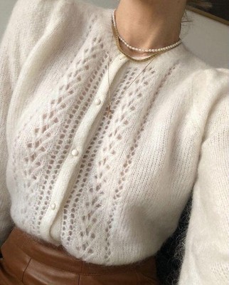 La Maille Sezane Strickjacke ecru   Sézane elegant angelic mohair wool pullover 