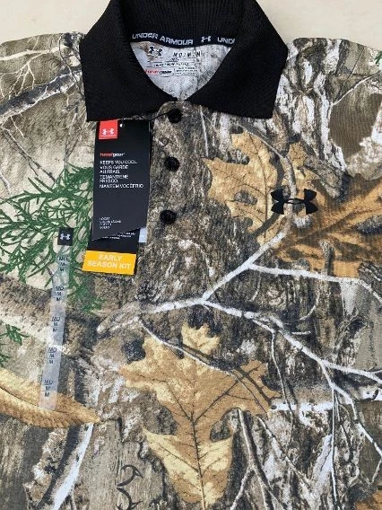 Under Armour Men's UA Camouflage Real Tree Edge Polo Shirt - Size LARGE  (UA-24) - Image 3 of 4