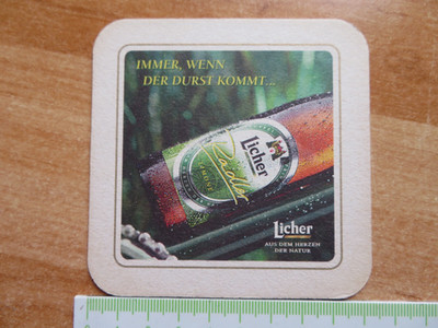 Beer mat Licher beer - whenever thirst comes - from the heart of nature