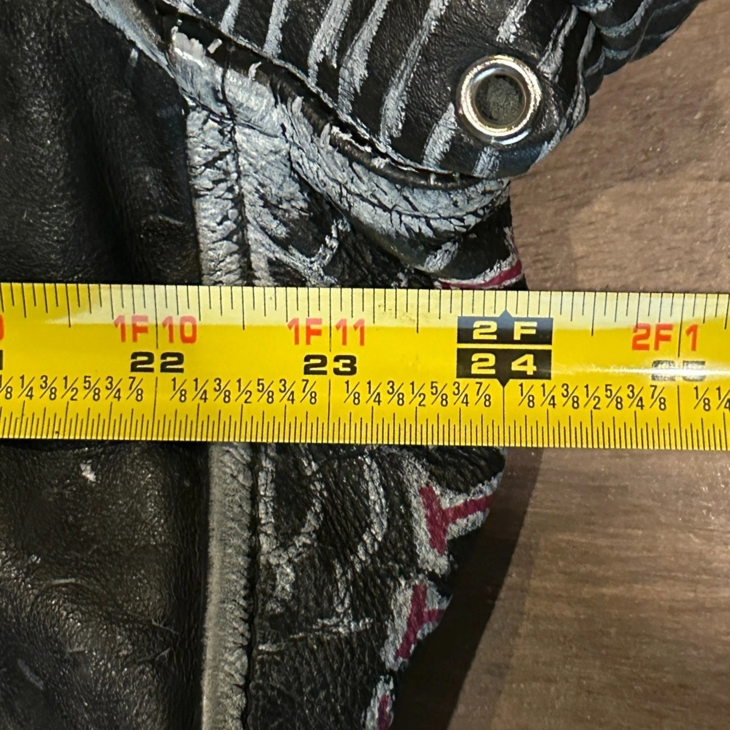 Vintage Leather Sheen Rudimentary Peni Studded Rare Wearable Art Punk Jacket image 7