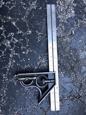 UNION TOOL CO CARPENTERS COMBINATION SQUARE, 12'', Tempered No. 4 GRAD Machinist
