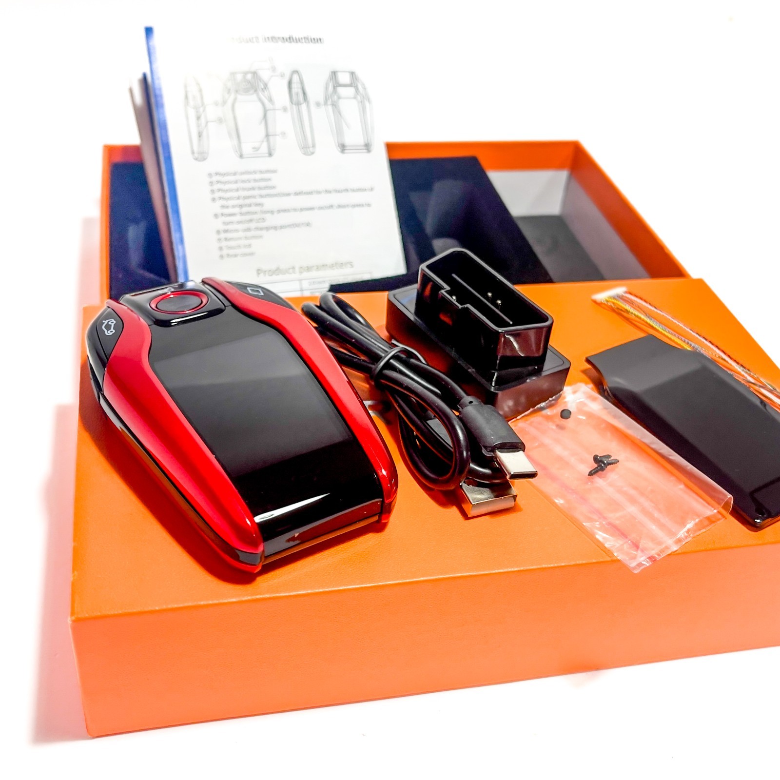 Smart LCD Car Key Touch Screen PKE Keyless Entry Kit OBD Adapter Universal Fob