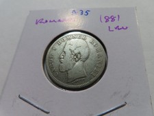 A35 Romania 1881 Silver Leu