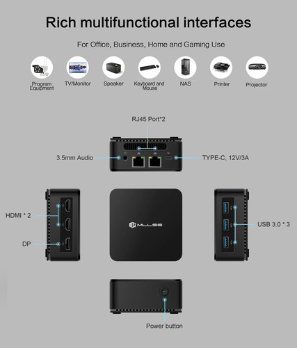 PC Windows 11 Pro Alder Lake N100 Intel 12th DDR5 12GB RAM 512GB SSD WiFi6 BT5.2 - 第 21/22 張圖片
