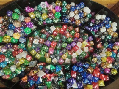 Lot Of 100 Assorted Dice, New Open Box. Dnd Dice Mixed D4 D6 D8 D10 D12 D20