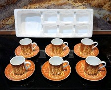 Egyptian Fathi Mahmoud Mini Cup & Saucers. Espresso Coffee 12 Piece Set