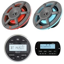JBL PRV-175 Marine Gauge Stereo Receiver W/Remote, 2X 6.5" 300W RGB LED Speakers