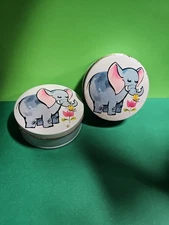VTG Set of 2 The TIN BOX COMPANY Designed by Daher - Made in England - Elephant 