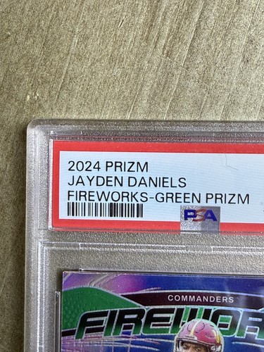 2024 PRIZM JAYDEN DANIELS FIREWORKS - GREEN PRIZM # 24 PSA 10 💎GEM MT - Picture 3 of 6