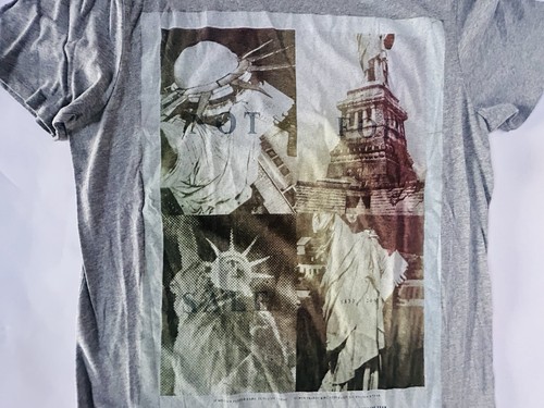 AllSaints Spital Fields ‘Not For Sale’ Statue Of Liberty T-Shirt Grey Sz XL - Picture 5 of 8