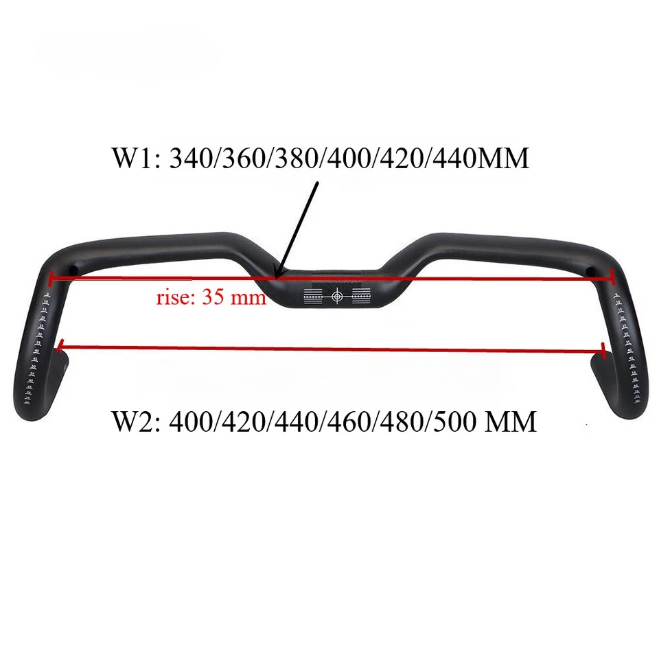 Carbon Road Bike Handlebar Riser Bar Gravel Bicycle Racing Aero Drop Bar 31.8mm - Image 4 of 4