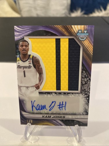 2024-25 Bowman University Best Kam Jones Black Jumbo Patch Auto #1/8 Marquette