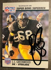 Pittsburgh Steelers L.C. GREENWOOD auto autograph signed Pro Set Super Bowl card