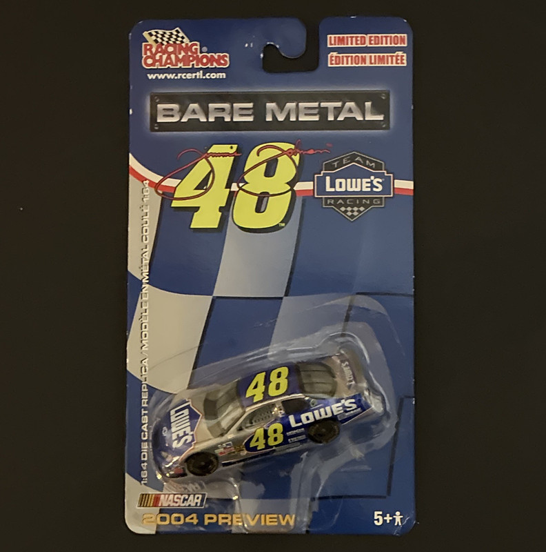 Racing Champions Bare Metal 1:64 Jimmie Johnson #48 Lowe's 2004 Monte Carlo