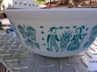 VTG PYREX Mixing Bowl 403 - 2.5 Quart - Butterprint Amish Farmer Turquoise - 403