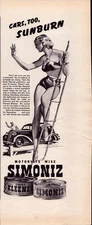 1937 - Simoniz Car Finish - Vintage Print Ad - Cars, Too, Sunburn - Wall Art