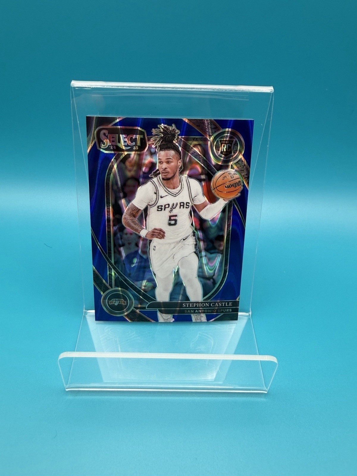 2024-25 Select Blue Tectonic Prizm #292 Stephon Castle Rookie RC 30/99 - SPURS