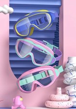 Colorful Kids Swimming Goggles Anti-Fog UV Protection Wide Vision Swim Glasses