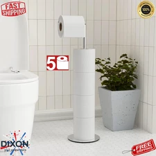 Toilet Paper Holder Stand Stainless Steel 4 Roll Rustproof Free Standing Bath