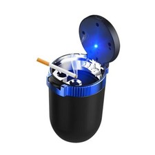 Car Ashtray with Lid, Smell Proof Stainless Steel Cup Holder Ash Tray with LED