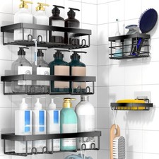Adhesive Shower Caddy Organizer Shelves Rack - 5 Pack Corner Bathroom Storage...