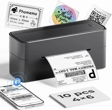 Bluetooth Shipping Label Printer or 4x6 Thermal Paper for Small Business Lot
