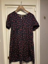 Wednesday's Girl Black Women’s Cherry Smock Dress Spring Size Small